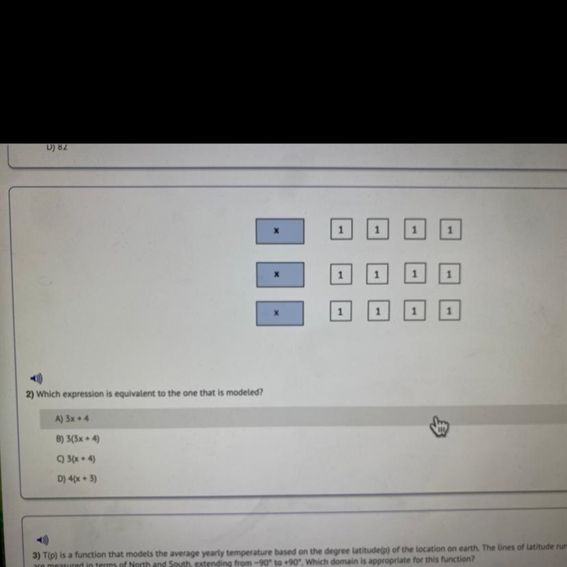 Which expression is equivalent to the one that is modeled?-example-1