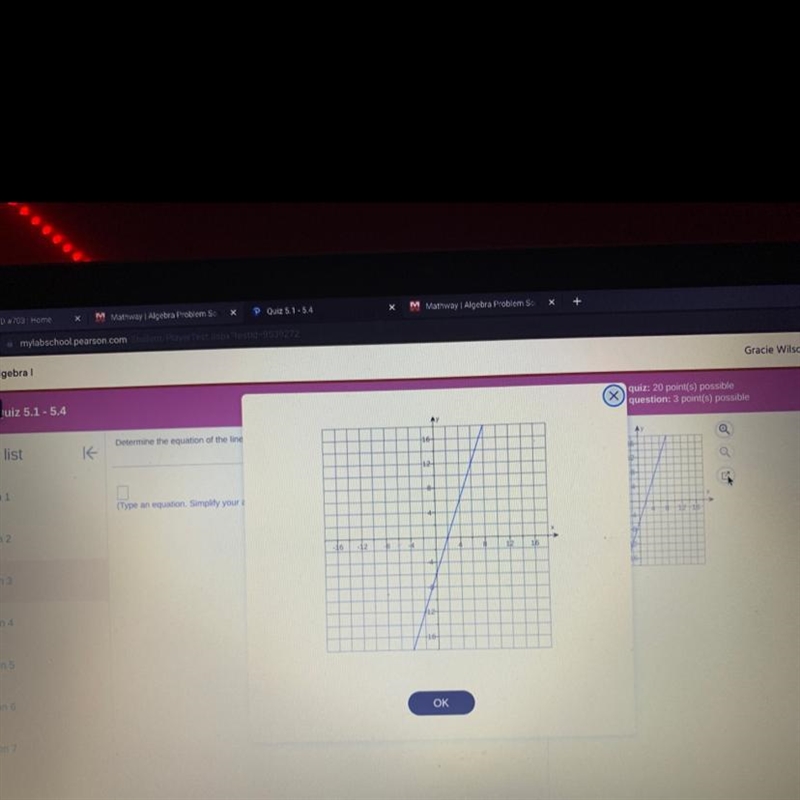 Determine the equation of the line in slope intercept form-example-1