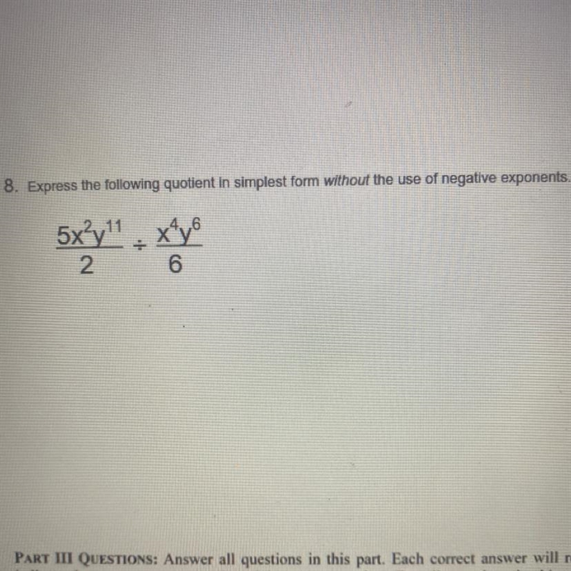 Express the following quotient in simplest form without the use of negative exponents-example-1