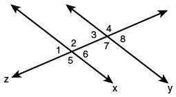 What is the measure of angle 6 if lines x and y are parallel and angle 7 measures-example-1