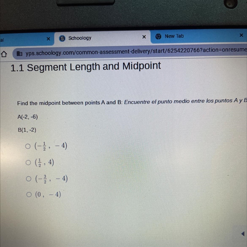 Find the midpoint between points A and b-example-1