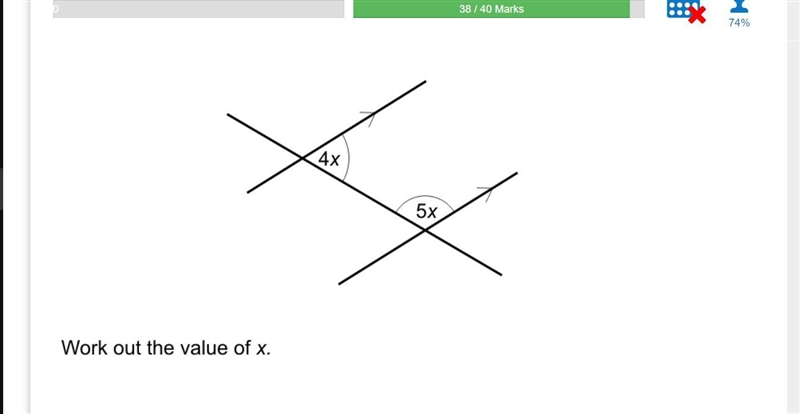 Work out the value of x.-example-1