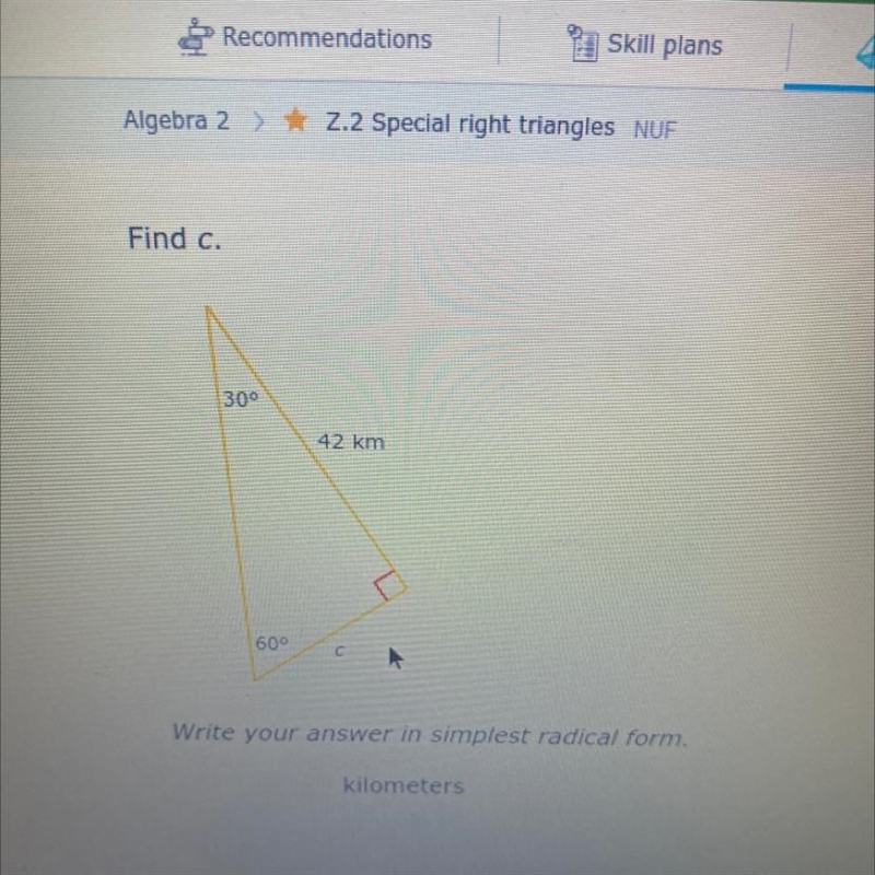 Would the answer for c be 21 square root of 3?-example-1