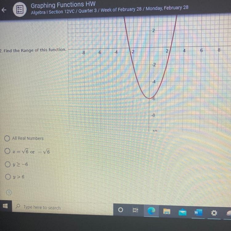 Find the Range of this function.-example-1