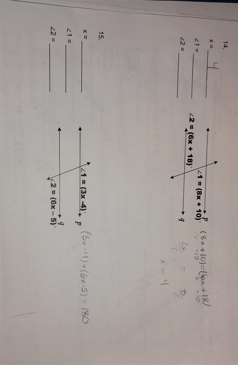 In each of the following figures p ll q. find the indicated vaules​-example-1