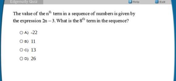 A. -22 B. 11 C. 13 D. 26-example-1