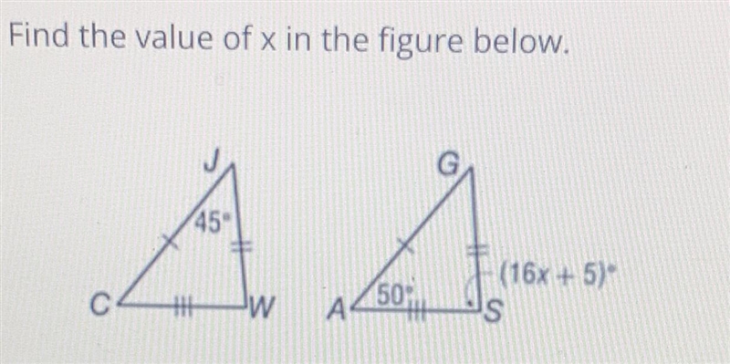 Find the value of x in the figure below.-example-1