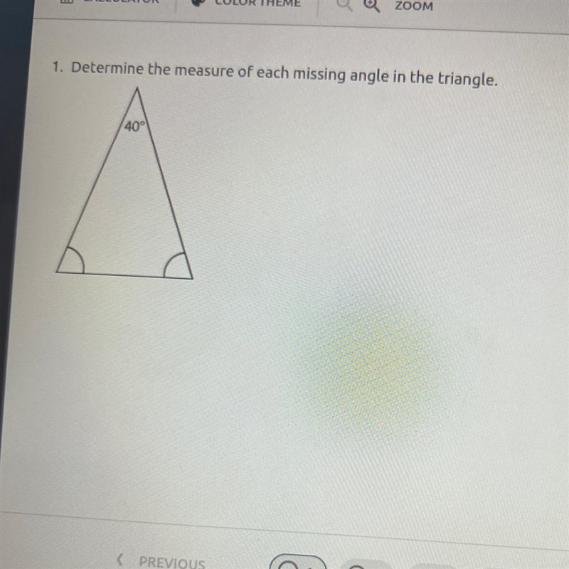 Determine the measure of each missing angle in the triangle! HELPPP PLEASSEEEE!!!-example-1