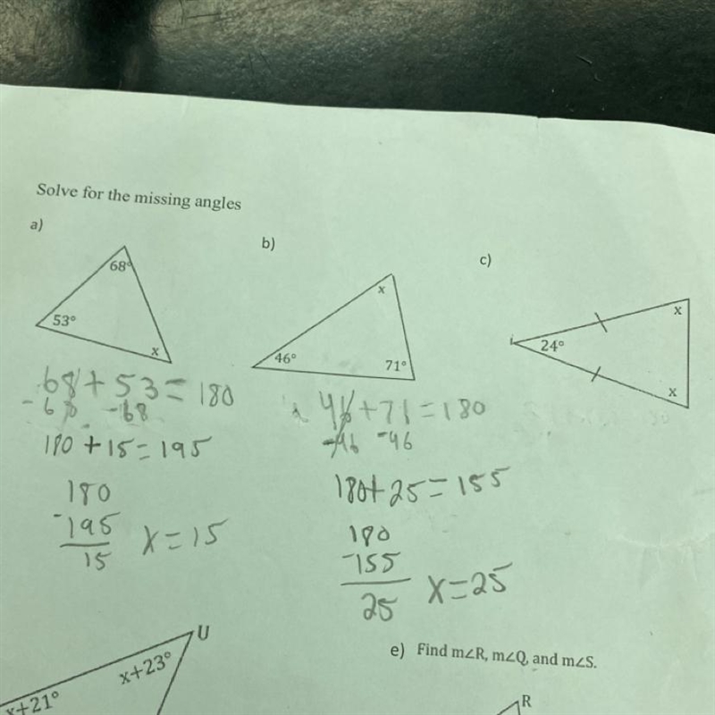 I need to know if A and B are correct and I need HELP WITH C Triangle of item a)-example-1