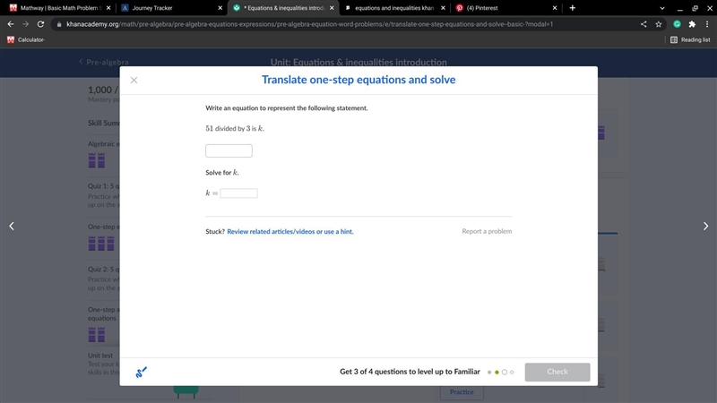 Equations and inequalities please help khan-example-1