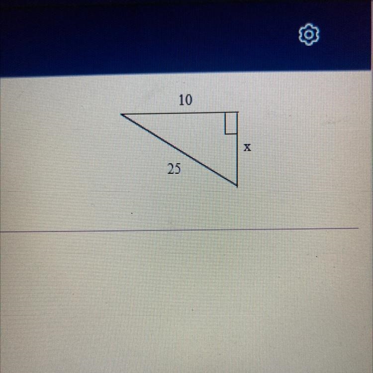 Find the value of x. If necessary, write your answer in simplest radical form. x=?-example-1