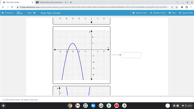 Drag the tiles to the correct boxes to complete the pairs. Match each quadratic function-example-2