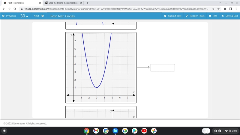 Drag the tiles to the correct boxes to complete the pairs. Match each quadratic function-example-3