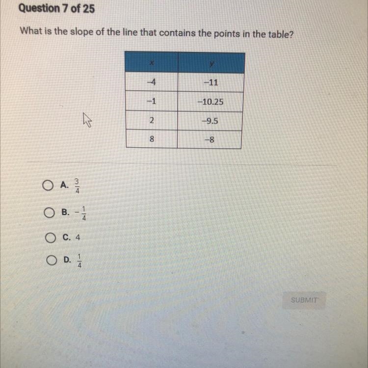 What is the slope of the line that contains the points in the table?-example-1