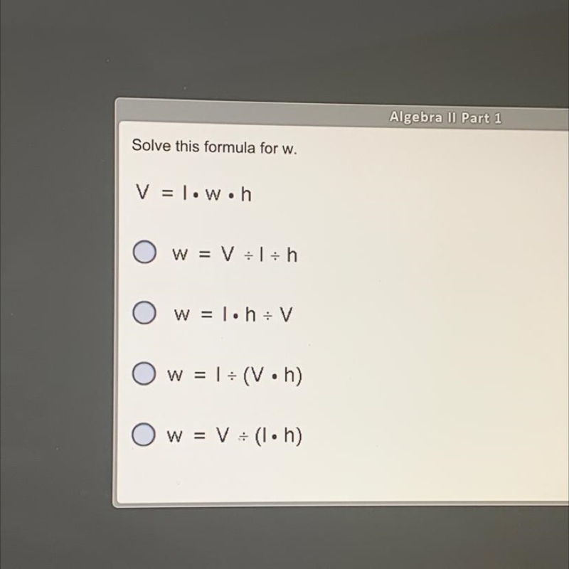 Solve this formula for w-example-1