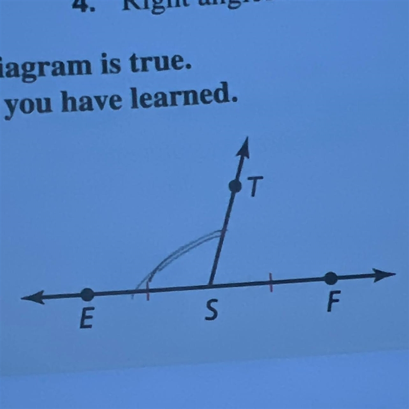 50 POINTS!!!!! decide whether the statement about the diagram is true explain your-example-1