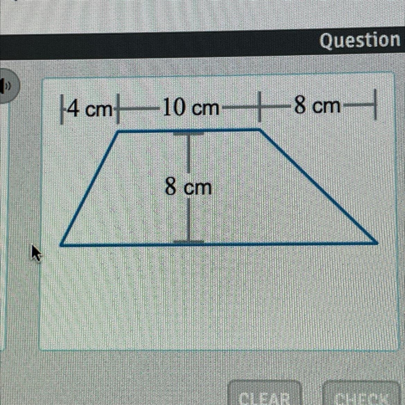 What is the area of the trapezoid? A. 120 cm squared B. 128 cm squared C. 144 cm squared-example-1