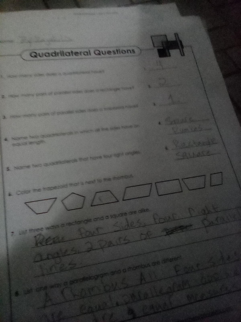 The question was : Color the Trapezoid that is next to the Rhombus-example-1