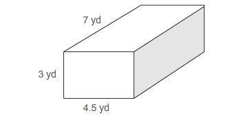 What is the volume of the rectangular prism? 94.5 yd3 58.0 yd3 25.5 yd3 20.5 yd3-example-1