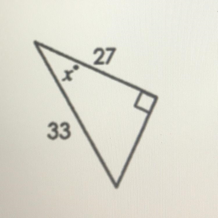 Solve for x in a right triangle (show work)-example-1