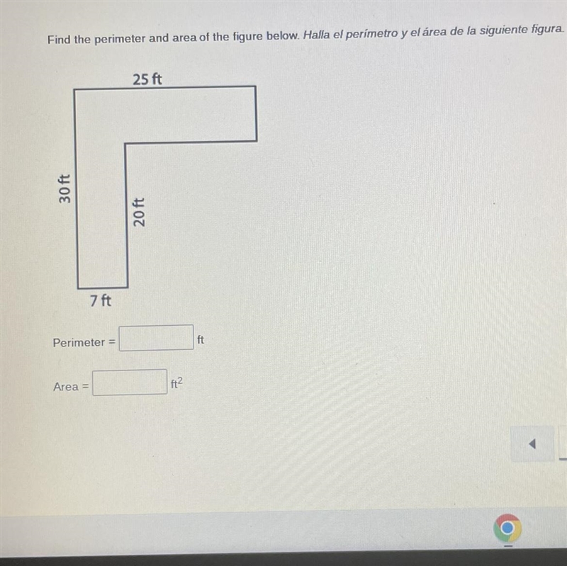 Find the perimeter and area of the figure below.-example-1