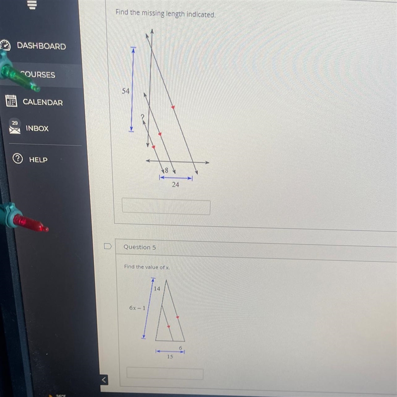 Find the missing length For BOTH QUESTIONS PLEASE HELP DO NOT ANSWER IF YOU DONT KNOW-example-1