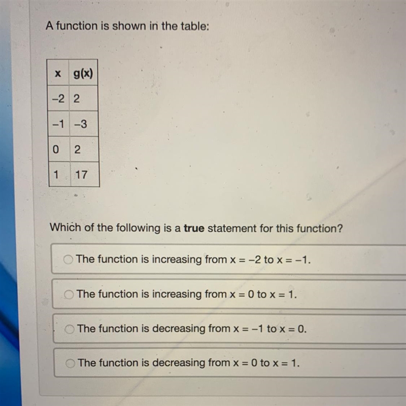 10 POINTS HELP!!! a function is shown in the table:-example-1