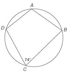 ​Quadrilateral ABCD​ is inscribed in this circle. What is the measure of ∠A? Enter-example-1