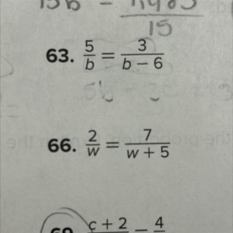 5/b= 3/b-6 first i cross multiplied as i’m supposed to go and got the answer 5b-30=3b-example-1