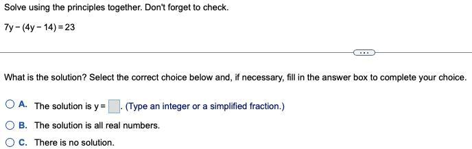 23. Solve using the principles together.​ Don't forget to check.-example-1