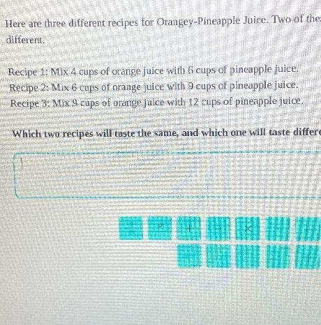 Which two recipes will taste the same, and which one will taste different? Explain-example-1