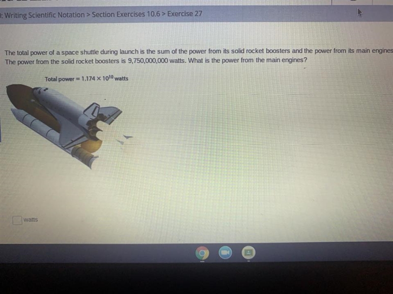 What is the power from the main engines? Total power is 1.174 x 10^10. The power from-example-1