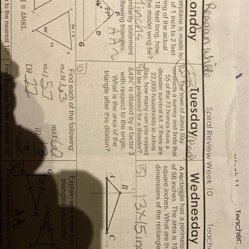 ABC is dilated by a factor three with respect to the origin what is the area of the-example-1