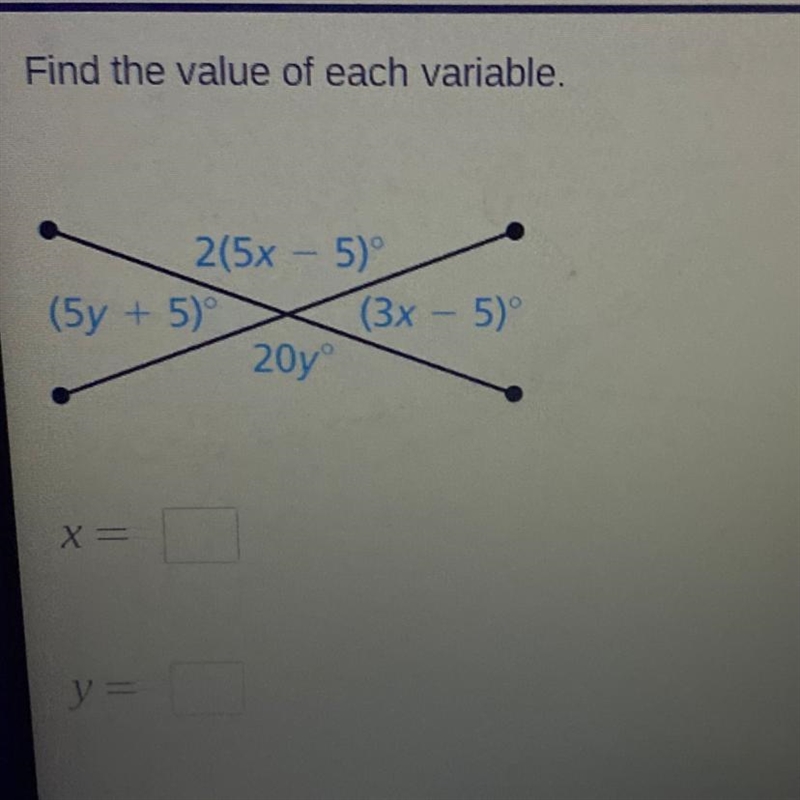 Find the value of each variable-example-1