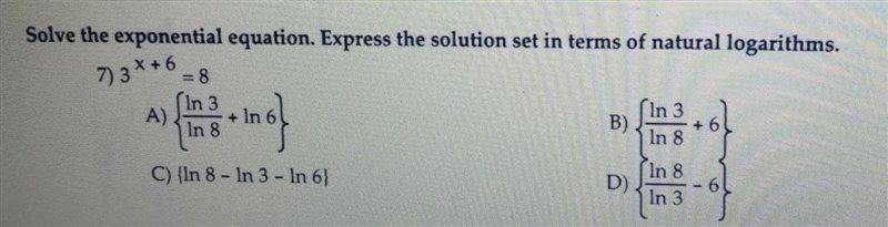 Solve the exponential equation. Express the solution of natural logarithmic-example-1