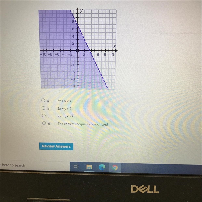 Which of the following inequalities matches the graph? (2 points)-example-1