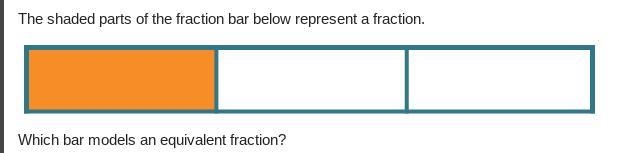 The shaded parts of the fraction bar below represent a fraction. A fraction bar is-example-1