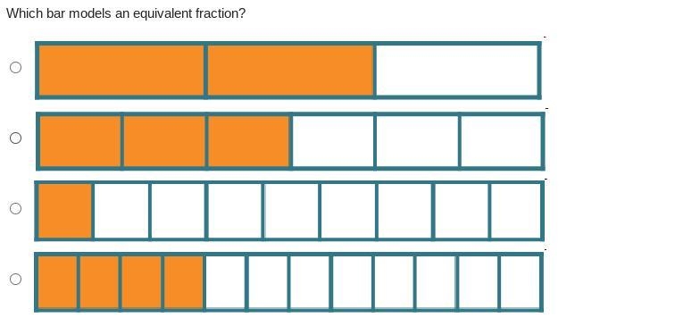 The shaded parts of the fraction bar below represent a fraction. A fraction bar is-example-2