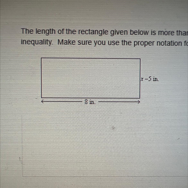 The length of the rectangle given below is more than the width of the rectangle. Write-example-1