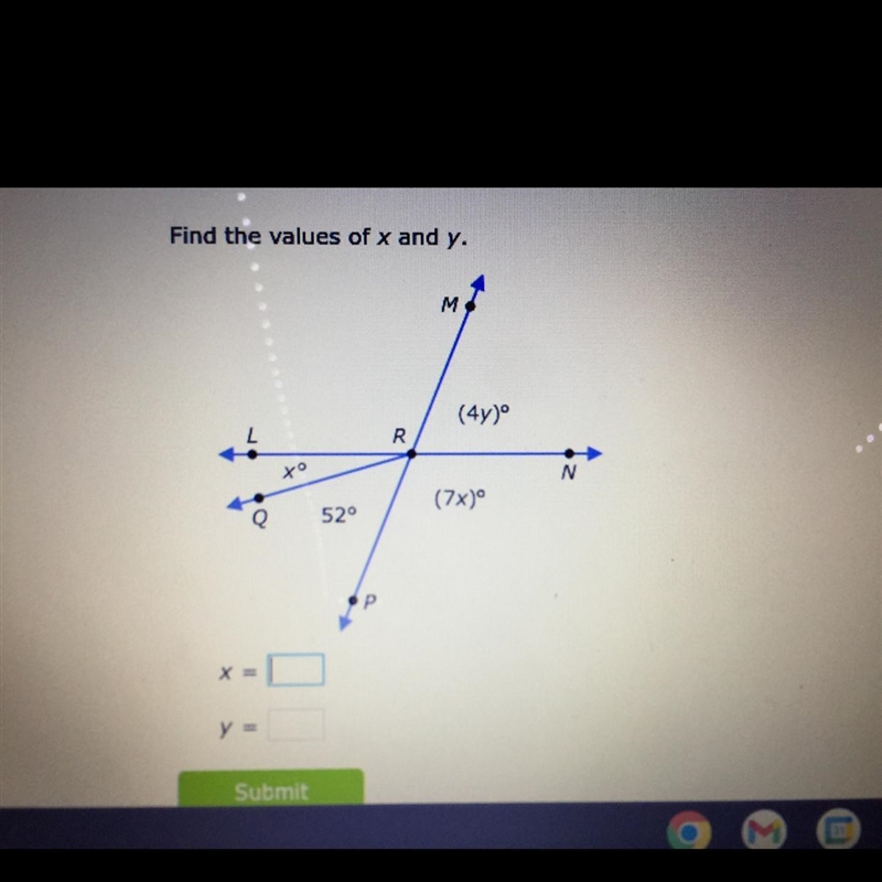 Find the value of x and y-example-1