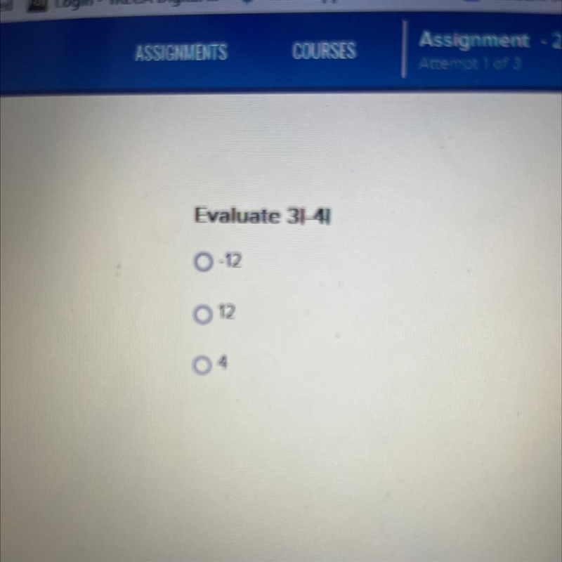 Please help me evaluate 3|-4|-example-1