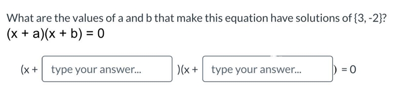 (PLEASE HELP) What are the values of a and b that make this equation have solutions-example-1