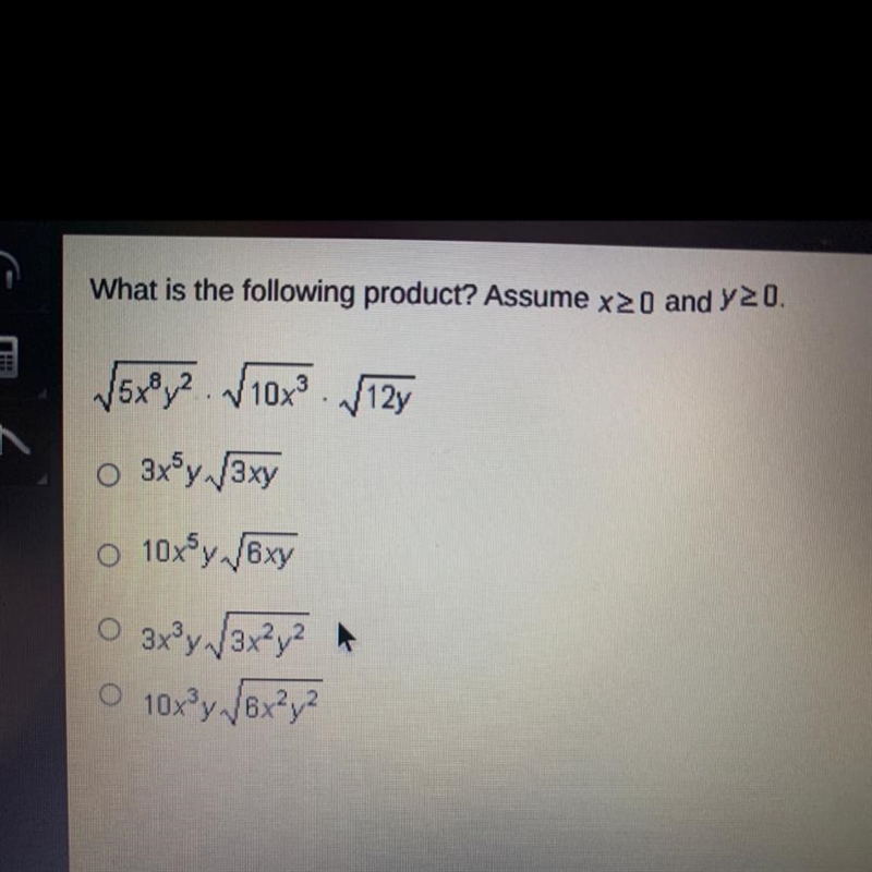 What is the following product? Assume x > 0 and y > 0-example-1