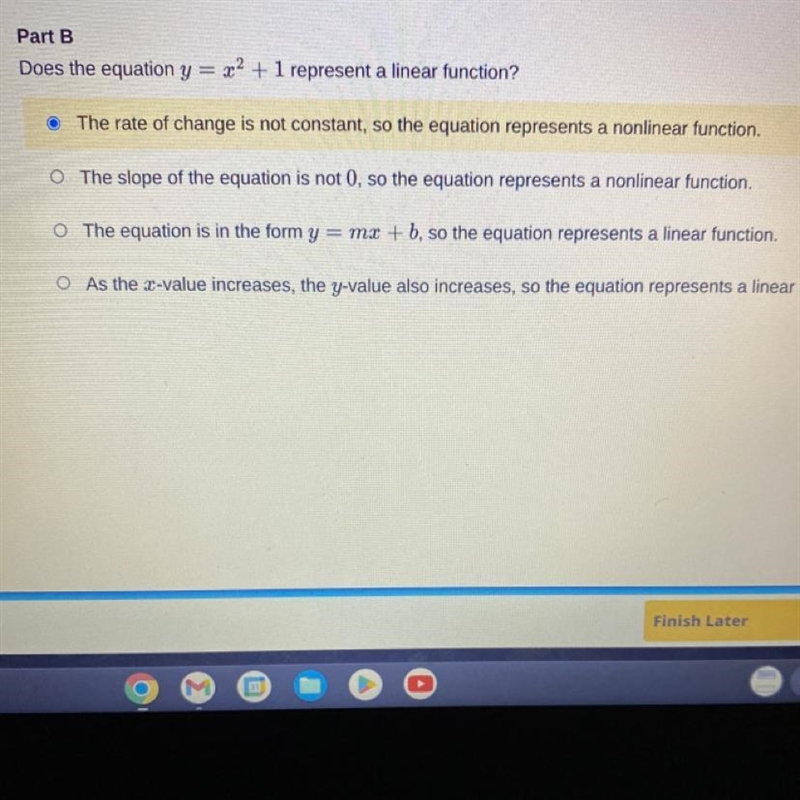 Does the equation y= 2x + 1 represent a linear function?-example-1