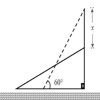 An 18 meters ladder is resting against a wall and makes an angle of 30° with the ground-example-1