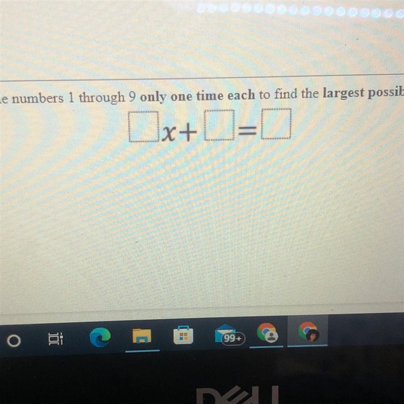 Use the whole numbers 1 through 9 only one time each to find the largest possible-example-1