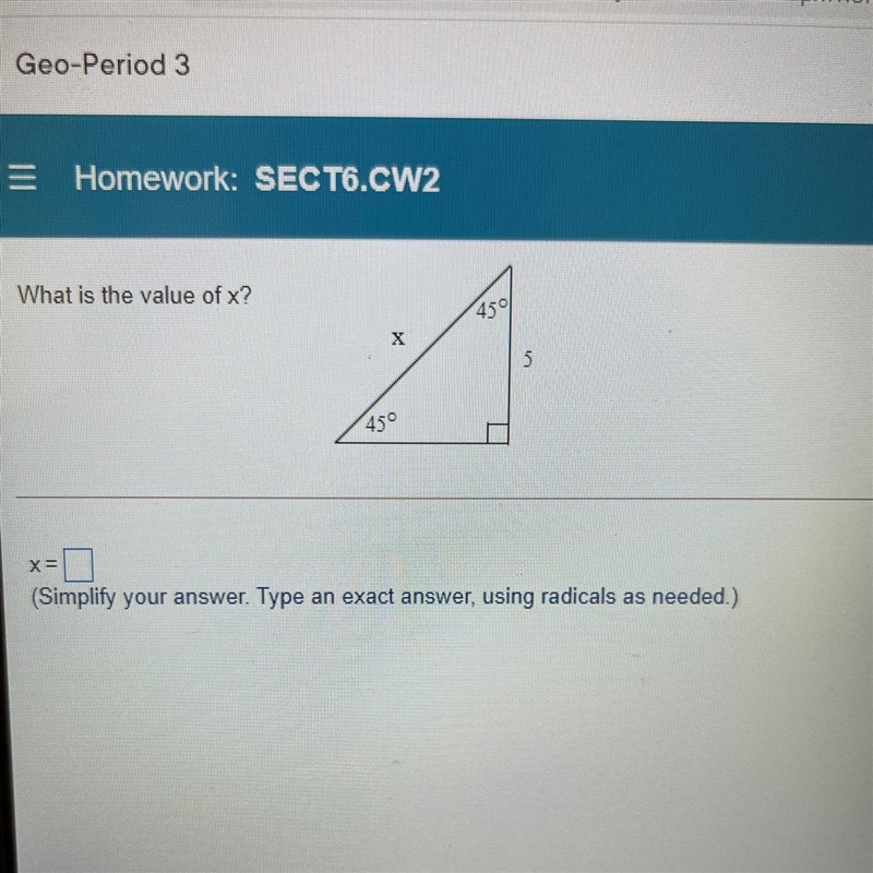 What is the value of x ?-example-1