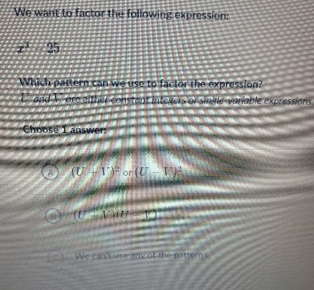 What pattern can you use to factor the expression x^3-25-example-1
