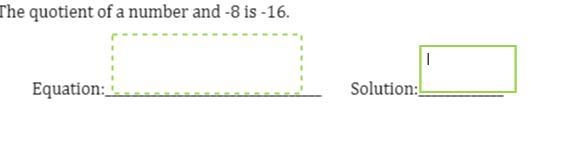 The quotient of a number and -8 is -16 equation and solution-example-1