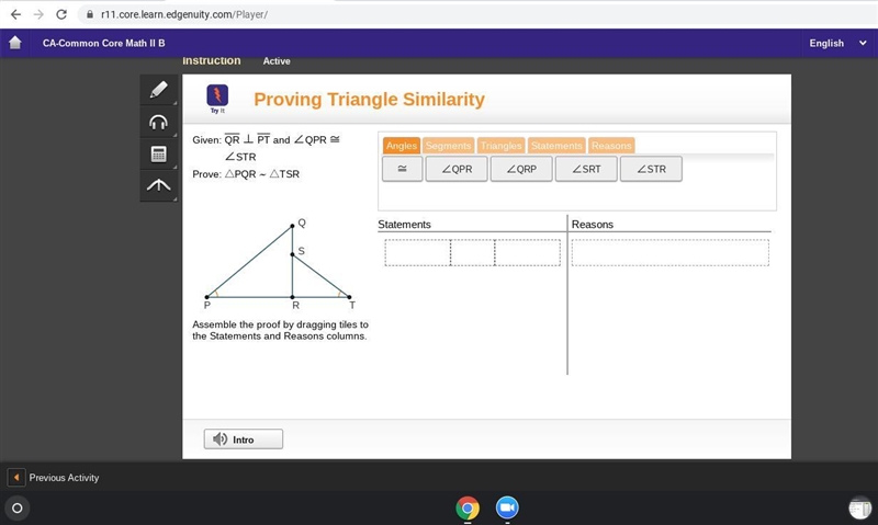 PLSSSSSS HELPPP Assemble the proof by dragging the tiles to the Statements and Reasons-example-1